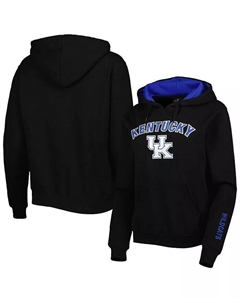 Женский пуловер с капюшоном Kentucky Wildcats Arch & Logo, черный Colosseum
