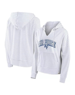 Женский белый/серый пуловер с капюшоном и полосатым логотипом Air Force Falcons Arch, белый Fanatics