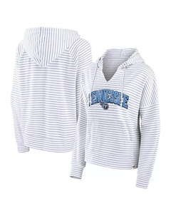 Женский белый/серый пуловер с капюшоном Tennessee Titans в полоску, белый Fanatics