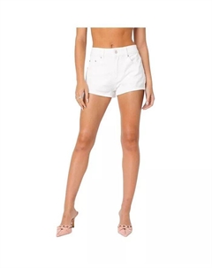 Женские джинсовые шорты с карманом-бантом, белый Edikted