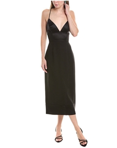 Платье миди из тяжелого крепа, черный St. john