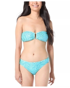 Женский топ-бандо с принтом зебры и пайетками и плавки-хипстеры с принтом зебры и пайетками, синий Vince camuto