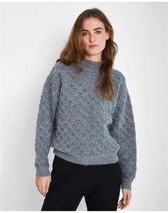 Женский жаккардовый свитер с высоким воротом, серый Trucco