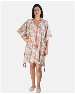 Кафтан с цветочным принтом, белый Kbas