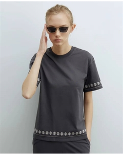 Вышитая футболка, цвет Plomo Сфера