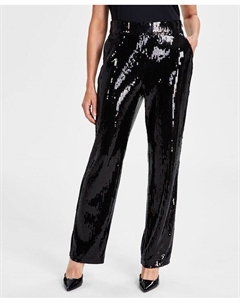 Женские прямые брюки с пайетками, черный I.n.c. international concepts