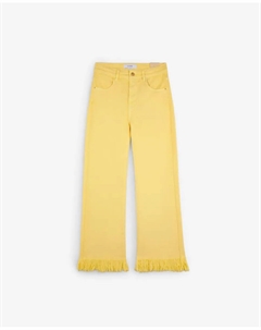 Женские брюки прямого кроя с бахромой по низу, желтый Scalpers