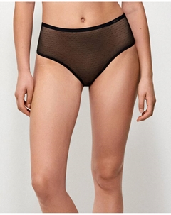 Трусики с высокой талией из ткани плюмети, черный Gisela