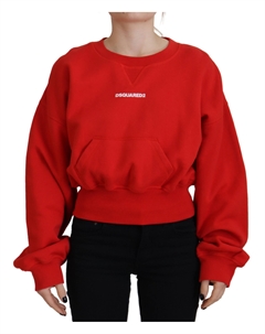 Красный логотип с принтом женский круглый вырез длинный рукав свитер Dsquared2