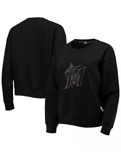 Женская черная толстовка-пуловер Miami Marlins Carrie Dkny