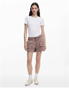 Простые женские шорты-карго, оранжевый Desigual