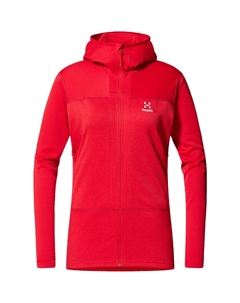 Женская флисовая кофта ROC Flash Mid Hood, красный Haglöfs
