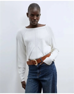 Свитер жемчужной вязки, белый Сфера