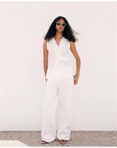 Боди из перекрещенного поплина, белый Сфера