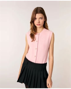 Женский шерстяной кардиган без рукавов, розовый Maje