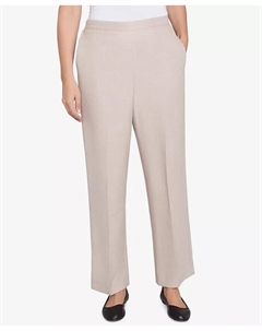 Женские свободные льняные брюки средней длины Kensington Gardens, коричневый/бежевый Alfred dunner