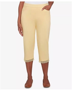 Женские брюки-капри Comfort Allure с отделкой в стиле дресс-код, желтый Alfred dunner