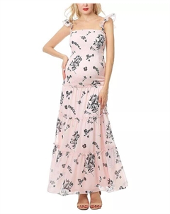 Платье макси с присборенной юбкой от Maternity Charity, розовый Kimi + kai