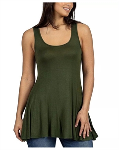 Женская туника без рукавов с круглым вырезом, зеленый 24seven comfort apparel