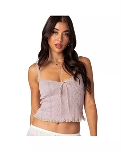 Женская кружевная трикотажная майка, фиолетовый Edikted