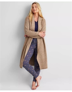 Женский вязаный халат с длинными рукавами, коричневый State of day