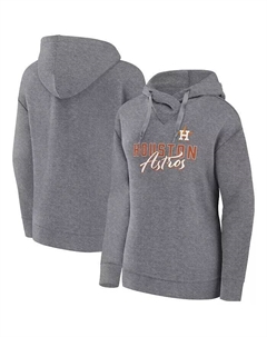 Женский легкий приталенный пуловер с капюшоном цвета Хизер Серый Houston Astros Script Favorite Fanatics