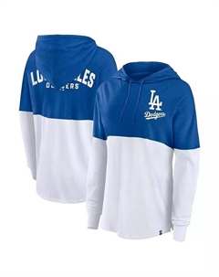 Женская королевская/белая Los Angeles Dodgers Backup Option пуловер с капюшоном Fanatics