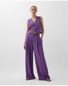 Женские брюки прямого кроя с клетчатой молнией, фиолетовый Scalpers