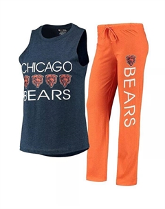 Женский оранжевый, темно-синий Chicago Bears Muscle майка и штаны для сна Concepts sport