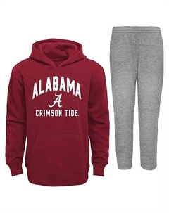Комплект из флиса с капюшоном и штанами для малышей, темно-красный, серый Alabama Crimson Tide Play-By Play Outerstuff