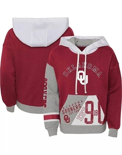 Толстовка с капюшоном из мягкого флиса Big Girls Crimson Distressed Oklahoma Sooners True Fan Outerstuff
