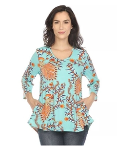 Женский топ-свитер в стиле бохо с ярким принтом, зеленый White mark