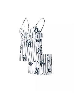 Женский белый комплект для сна с принтом New York Yankees Reel Allover, майка и шорты Concepts sport