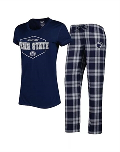 Женский темно-синий, серая футболка Penn State Nittany Lions Badge и фланелевые брюки для сна Concepts sport