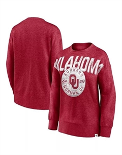 Женская толстовка-пуловер Oklahoma Sooners Jump Distribution цвета малинового меланжа Fanatics