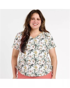 Плавательный топ Adele больших размеров с V-образным вырезом, мультиколор Calypsa