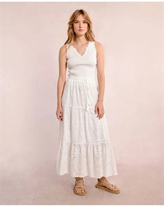 Длинная юбка с оборками из вышитой ткани, белый Molly bracken