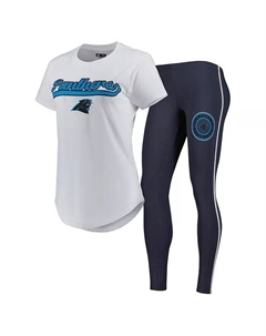 Женский белый, темно-серый комплект для сна из футболки и леггинсов Carolina Panthers Sonata, белый Concepts sport