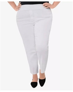 Большие размеры супер эластичные укороченные джинсовые брюки средней посадки, белый Alfred dunner