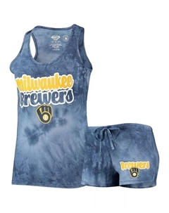 Женский темно-синий комплект из майки и шорт Milwaukee Brewers Billboard Racerback, синий Concepts sport