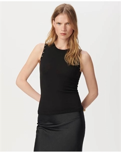Женский свитер без рукавов с круглым вырезом, черный Ikks