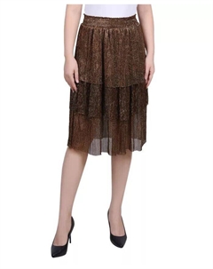 Миниатюрная многоярусная сетчатая плиссированная юбка, коричневый Ny collection