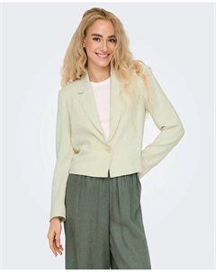 Женский льняной пиджак с воротником-лацкан и длинными рукавами, бежевый Jdy