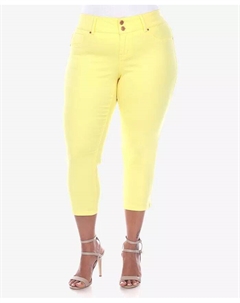 Джинсы-капри больших размеров, желтый White mark