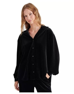 Женская блузка Jaelynn Velvet с отложным воротником, черный Steve madden