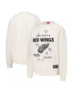 Женская кремовая толстовка-пуловер с логотипом Detroit Red Wings 3.0 Mitchell and ness