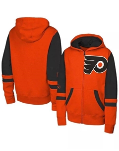 Толстовка с капюшоном Philadelphia Flyers Face Off Big Boys and Girls Orange Full-Zip Outerstuff