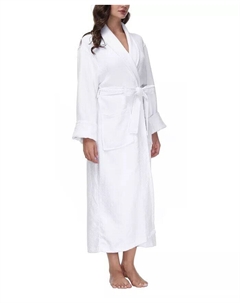 Женский халат с узором «ромб-вафель», белый Ink+ivy