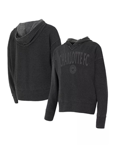 Женская футболка Charlotte FC Volley Hoodie с длинным рукавом цвета «уголь» Concepts sport