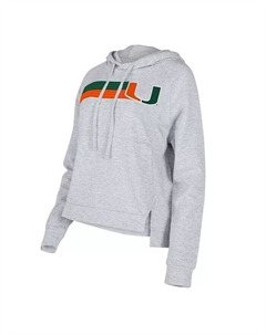 Женская серая толстовка с капюшоном Miami Hurricanes Cedar Tri-Blend Raglan Concepts sport